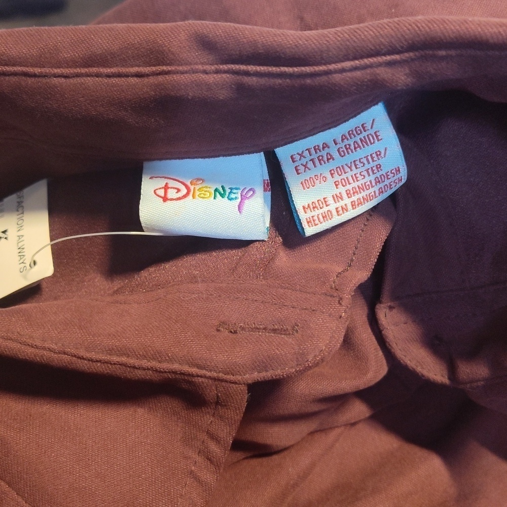 NWT RARE Vintage Disney Faux Suede Button Down Shirt Unisex Collectible #563 - Picture 3 of 3